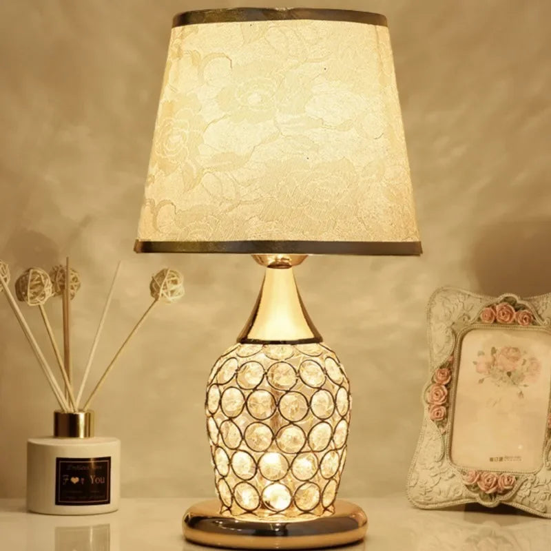 European Crystal Bedside Lamp